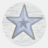 Beachy Star Ronde Sticker (Voorkant)