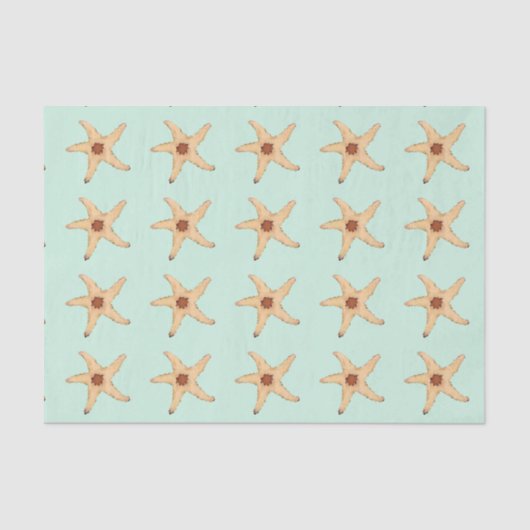 Beachy Starfish op Aqua komt overeen met kerstzeem Tissuepapier (Voorkant)