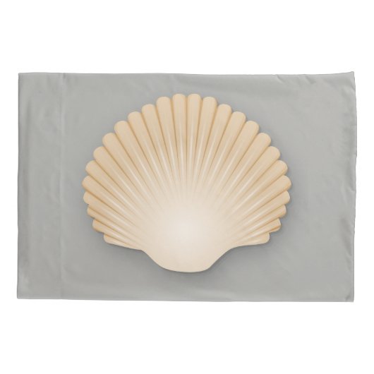 Beachy Tan Scalloped Seashell Kussensloop (Achterkant-Links)