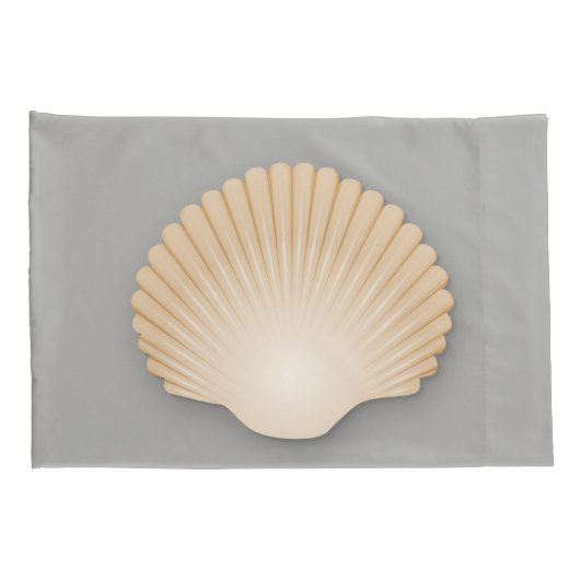 Beachy Tan Scalloped Seashell Kussensloop (Achterkant-Rechts)