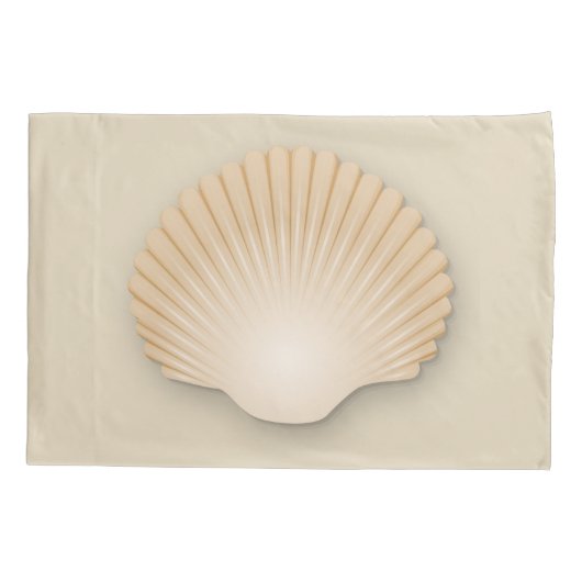 Beachy Tan Scalloped Seashell Kussensloop (Achterkant)