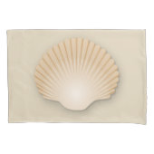 Beachy Tan Scalloped Seashell Kussensloop (Voorkant)