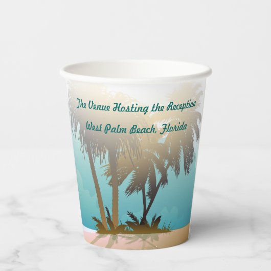 Beachy ThMED Wedding Papieren Bekers (Achterkant)