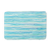 Beachy Turquoise Waterverf Stripes Badmat (Voorkant)