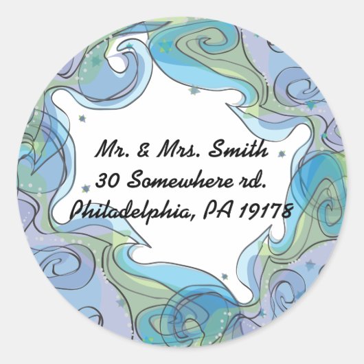 Beachy Wave Bat Mitzvah Uitnodiging Beantwoorden s Ronde Sticker (Voorkant)