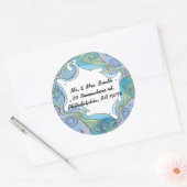 Beachy Wave Bat Mitzvah Uitnodiging Beantwoorden s Ronde Sticker (Envelop)