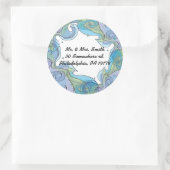 Beachy Wave Bat Mitzvah Uitnodiging Beantwoorden s Ronde Sticker (Tas)