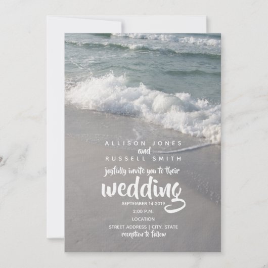 Beachy Waves Wedding Invitation Kaart (Voorkant)