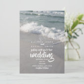 Beachy Waves Wedding Invitation Kaart (Staand voorkant)