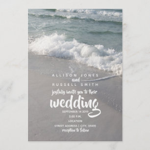 Beachy Waves Wedding Invitation Kaart