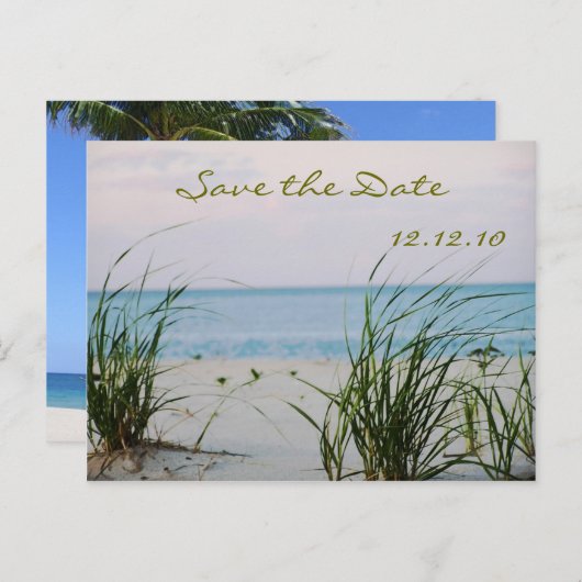 Beachy Wedding Aankondigingskaart (Voorkant / Achterkant)