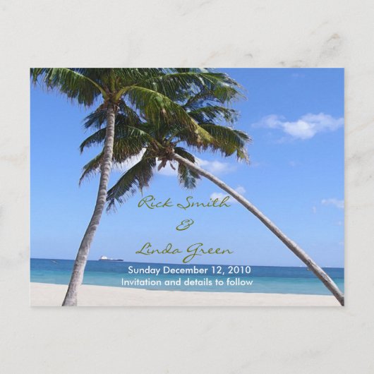 Beachy Wedding Aankondigingskaart (Achterkant)