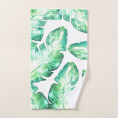 Beachy White en Green Tropical Palm Leaves Chic Bad Handdoek (Handdoek)