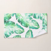 Beachy White en Green Tropical Palm Leaves Chic Bad Handdoek (Handdoek)