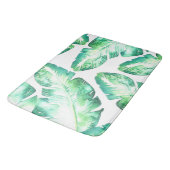 Beachy White en Green Tropical Palm Leaves Chic Badmat (Gekanteld)