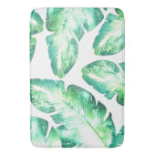 Beachy White en Green Tropical Palm Leaves Chic Badmat (Voorkant Verticaal)