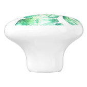 Beachy White en Green Tropical Palm Leaves Keramische Knop (Zijkant)