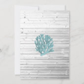 Beachy White Washed Wood Huwelijksuitnodigingen Kaart (Achterkant)