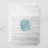 Beachy White Washed Wood Huwelijksuitnodigingen Kaart (Achterkant)