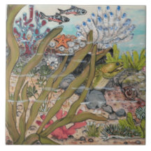 Beachy Zee Life Moray Eel Fish Marine Mural Pc#1