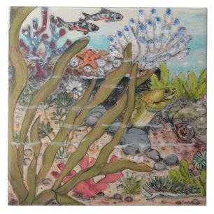 Beachy Zee Life Moray Eel Fish Marine Mural Pc#1 Tegeltje