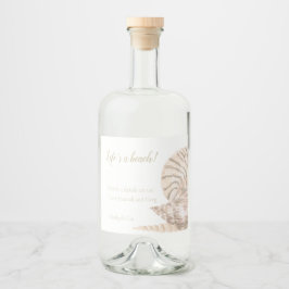 Beachy Zee Shell Design Bottle Likeurfles Etiket