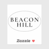 Beacon Hill Boston Preppy Oval Sticker (Vel)
