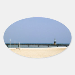 Beacon Light of Lake Michigan Shores Ovale Sticker