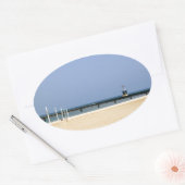 Beacon Light of Lake Michigan Shores Ovale Sticker (Envelop)