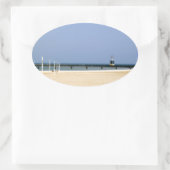 Beacon Light of Lake Michigan Shores Ovale Sticker (Tas)