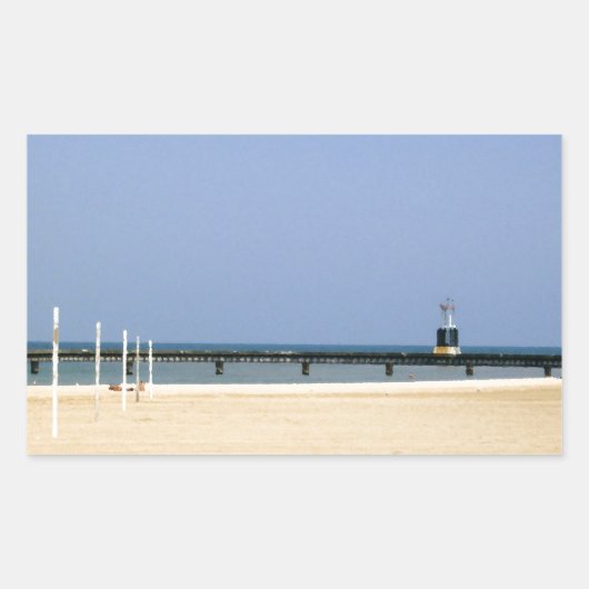 Beacon Light of Lake Michigan Shores Rechthoekige Sticker (Voorkant)