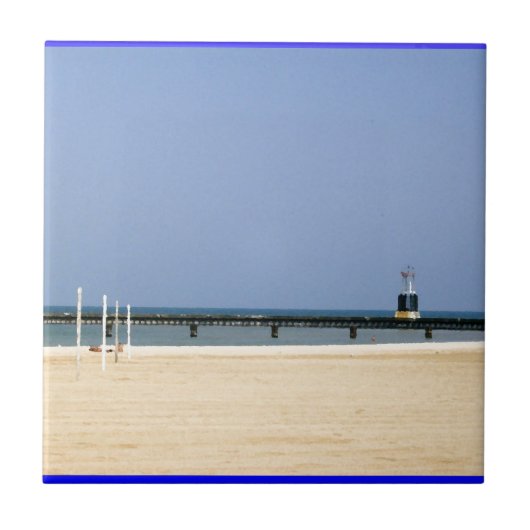 Beacon Light of Lake Michigan Shores Tegeltje (Voorkant)