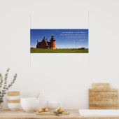 Beacon of Southeast Block Island ( With Words)) Poster (Keuken)