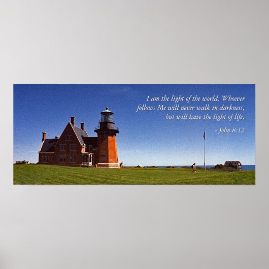 Beacon of Southeast Block Island ( With Words)) Poster (Voorkant)