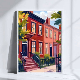 Beacon Street Boston Massachusetts Art Poster