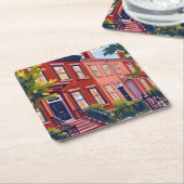 Beacon Street Boston Massachusetts Kartonnen Onderzetters (Schuin)