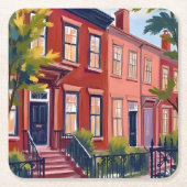 Beacon Street Boston Massachusetts Kartonnen Onderzetters (Voorkant)