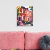 Beacon Street Boston Massachusetts Painting Canvas Afdruk (Insitu (Woonkamer))