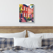 Beacon Street Boston Massachusetts Painting Canvas Afdruk (Insitu (Slaapkamer))