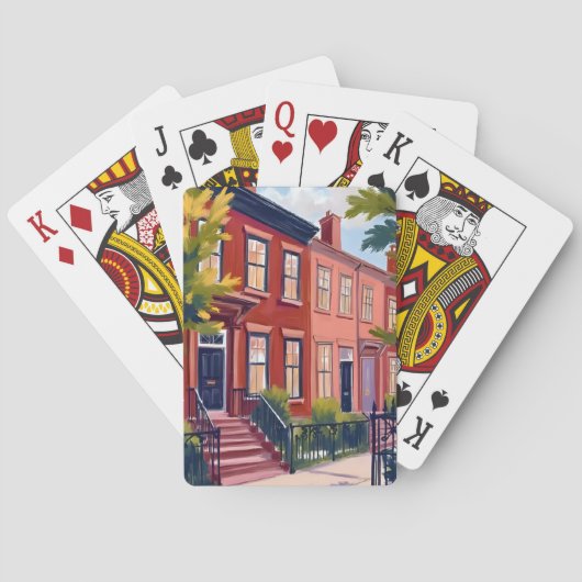 Beacon Street Boston Massachusetts Pokerkaarten (Achterkant)