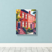 Beacon Street Boston Massachusetts Schilderij Canvas Afdruk (Insitu (Houten vloer))