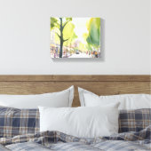 Beacon Street Summer | Boston, MA Aquarel Canvas Afdruk (Insitu (Slaapkamer))