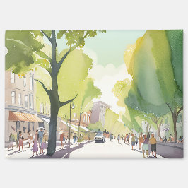 Beacon Street Summer | Boston, MA Aquarel Magneet