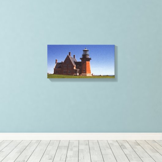 Beacon van Zuidoost-Block Island Canvas Afdruk (Insitu (Houten vloer))