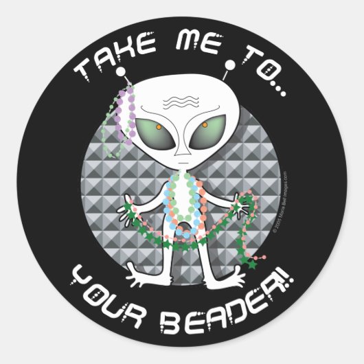 Bead Alien Ronde Sticker (Voorkant)