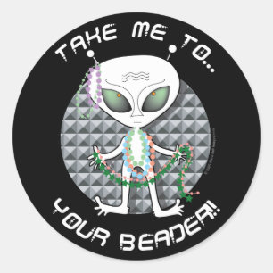 Bead Alien Ronde Sticker