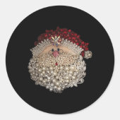 Bead Christmas Santa Star-gemstone-white-xmas  Ronde Sticker (Voorkant)