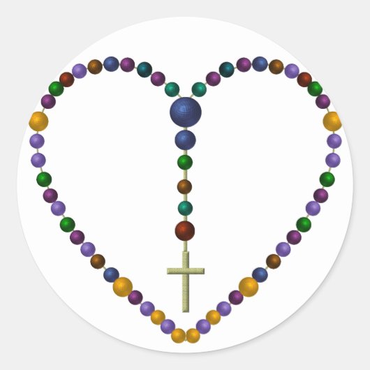 Bead Rosary #1 Ronde Sticker (Voorkant)