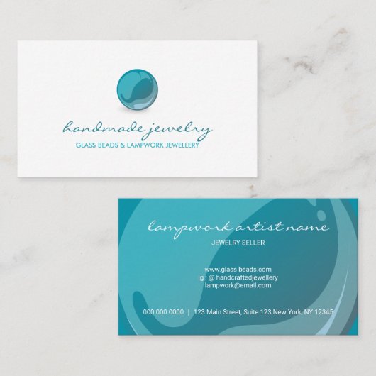 Bead Shop Lampwork handgemaakte sieraden Visitekaartje (Voorkant / Achterkant)