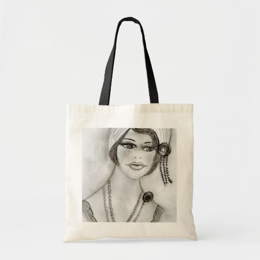 Beaded Flapper Girl Tote Bag (Voorkant)